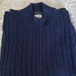 Men’s Navy XXL IZOD cotton 1/4 zip Sweater